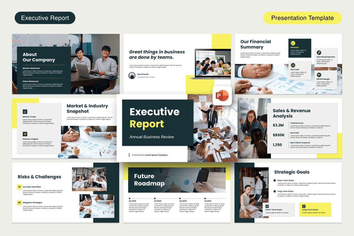 Template Presentasi Laporan Eksekutif yang Profesional