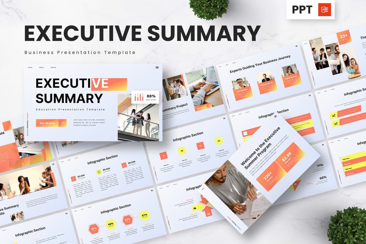 Template Powerpoint Rangkuman Eksekutif yang Menarik dan Profesional