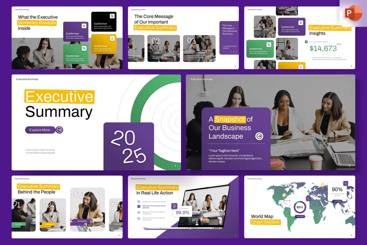 Template PowerPoint Rangkuman Eksekutif yang Modern dan Profesional