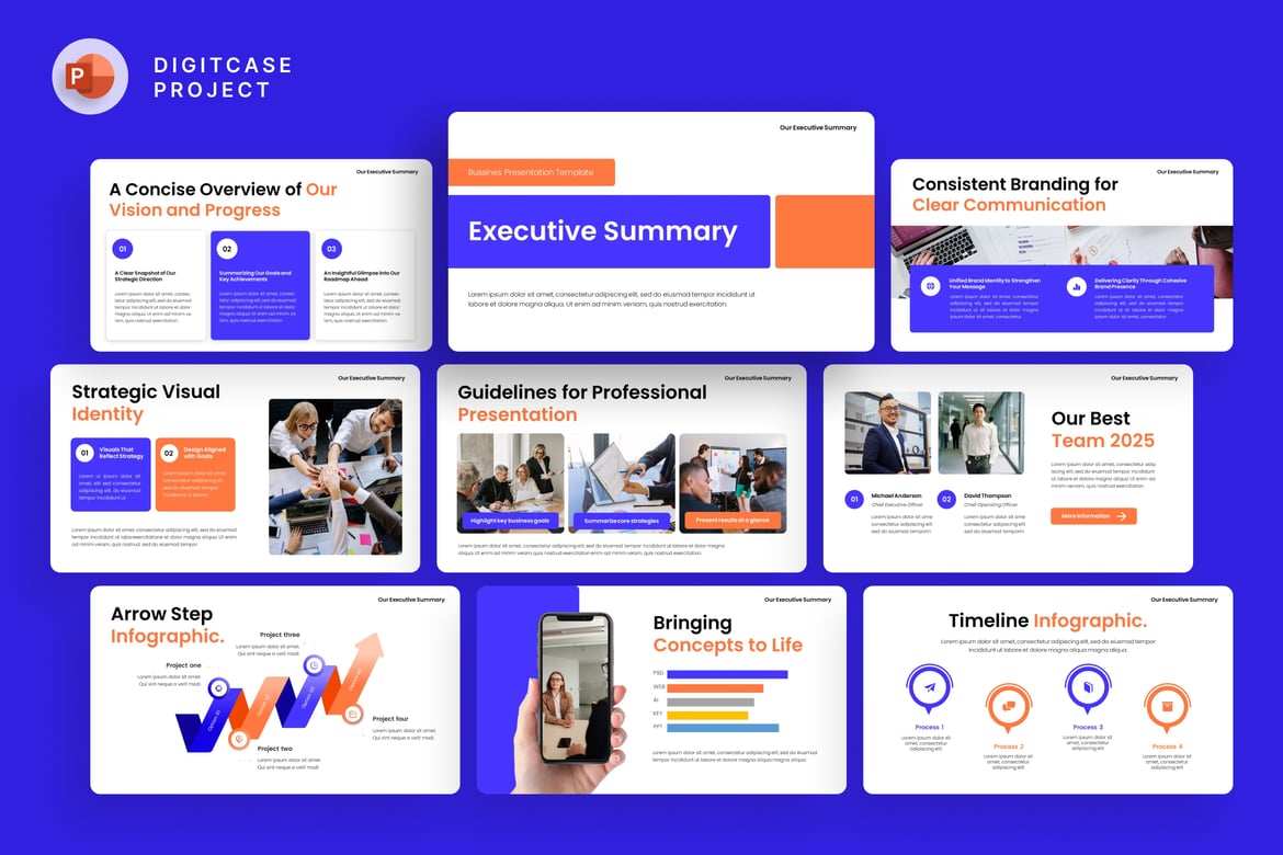 Template PowerPoint Rangkuman Eksekutif yang Profesional dan Menarik