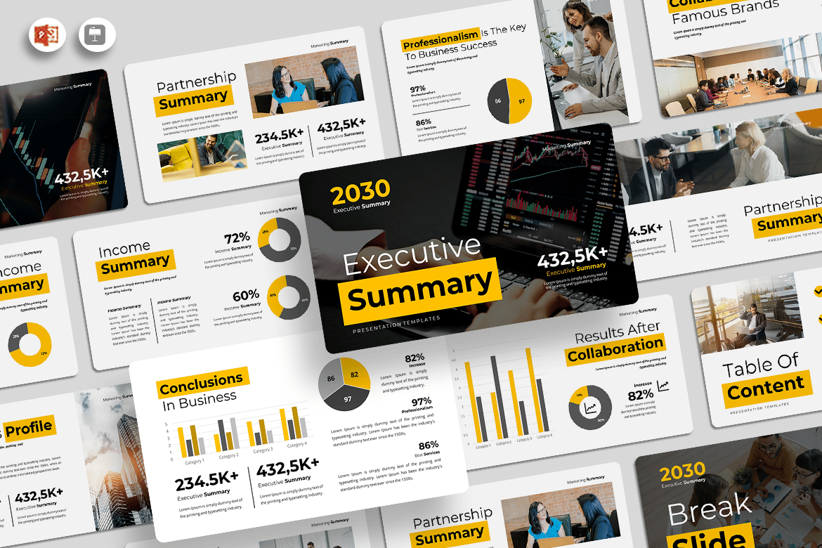 Template Presentasi Eksekutif - PowerPoint yang Mudah Disesuaikan