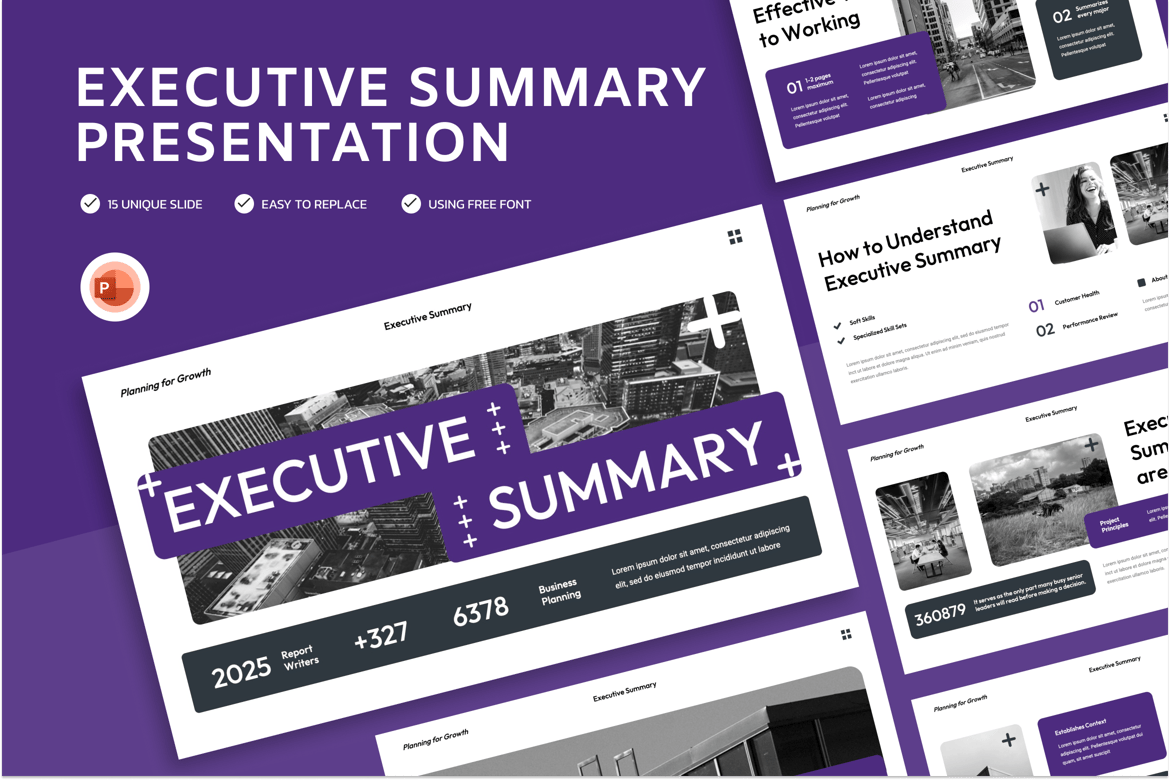 Template Powerpoint Rangkuman Eksekutif yang Menarik