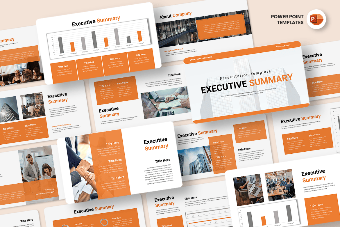 Template Presentasi PowerPoint Ringkasan Eksekutif yang Menarik