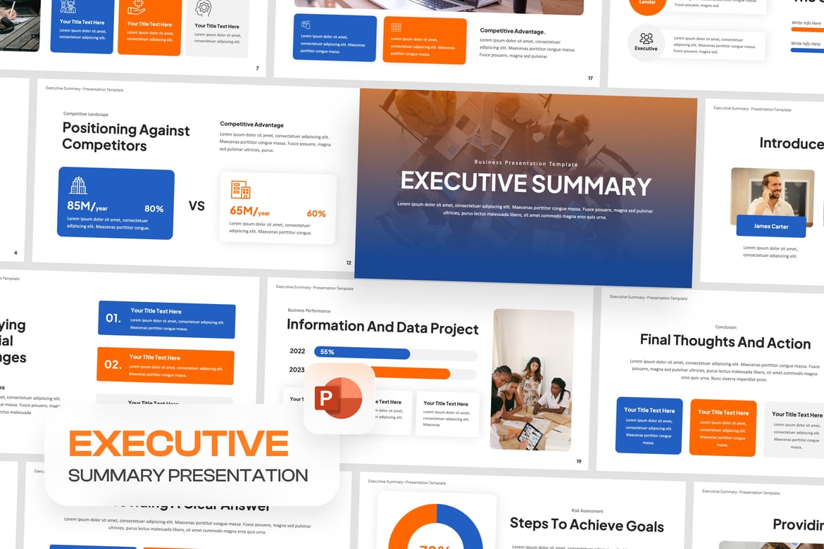Template PowerPoint Rangkuman Eksekutif yang Modern dan Menarik