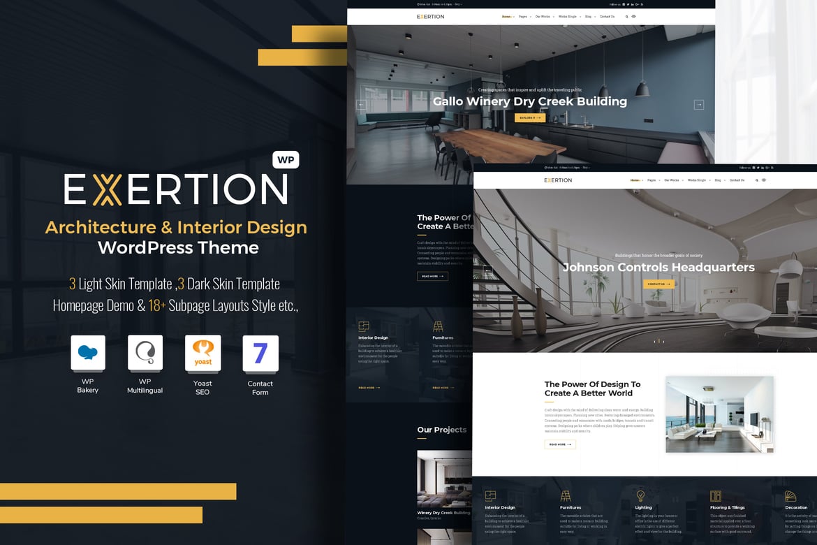 Exertion - Tema WordPress Arsitektur & Interior yang Menawan