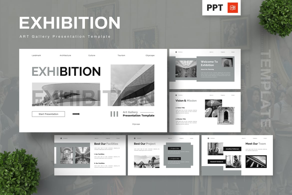 Template Powerpoint Pameran Galeri Seni yang Menarik