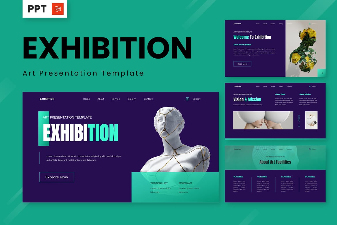 Template Presentasi Seni untuk Pameran yang Menarik