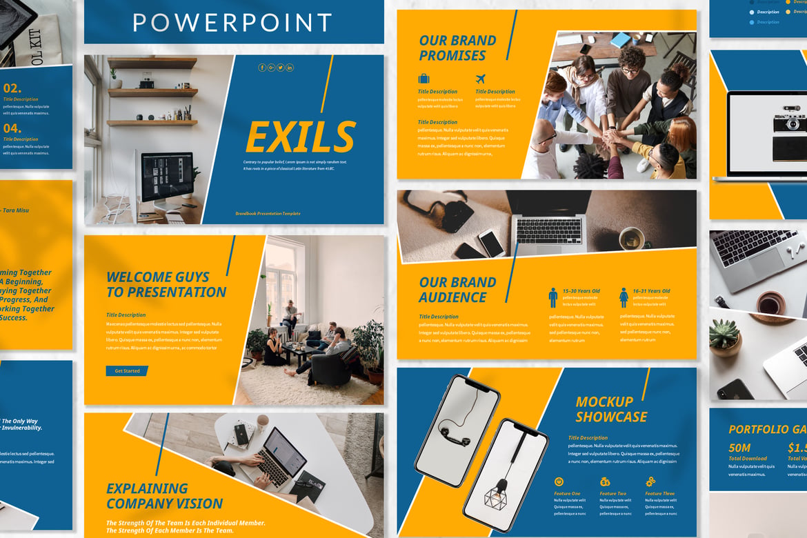 Template PowerPoint Exils - Presentasi Bisnis Modern dan Profesional