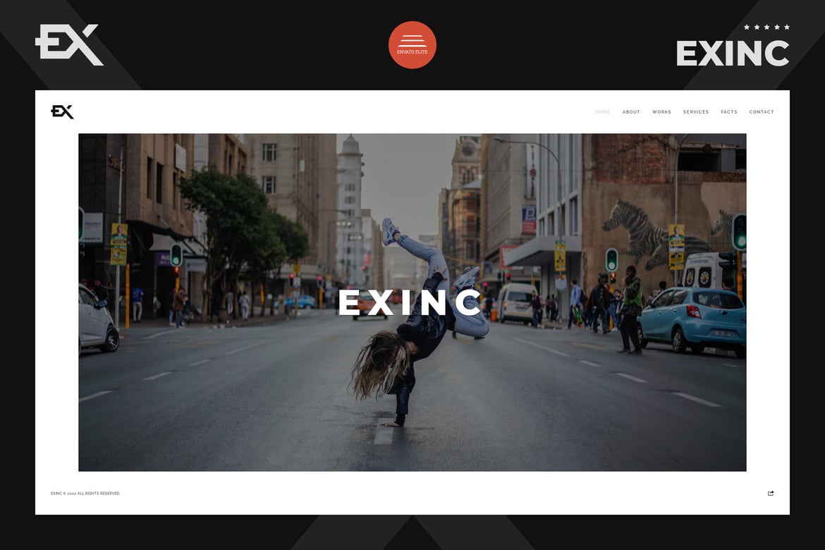 Exinc - Template Website Portfolio Kreatif yang Menarik