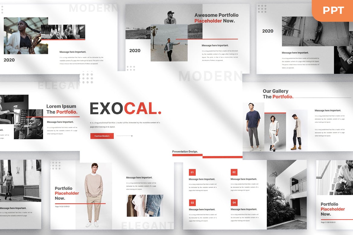 Template Presentasi PowerPoint Exocal yang Modern dan Elegan