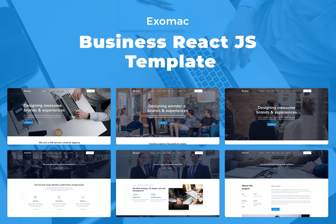 Exomac – Template Website Bisnis Berbasis React JS yang Modern