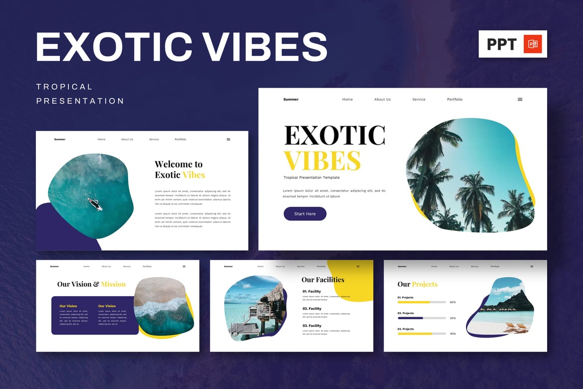 Template Presentasi Tropis - Vibes Eksotis
