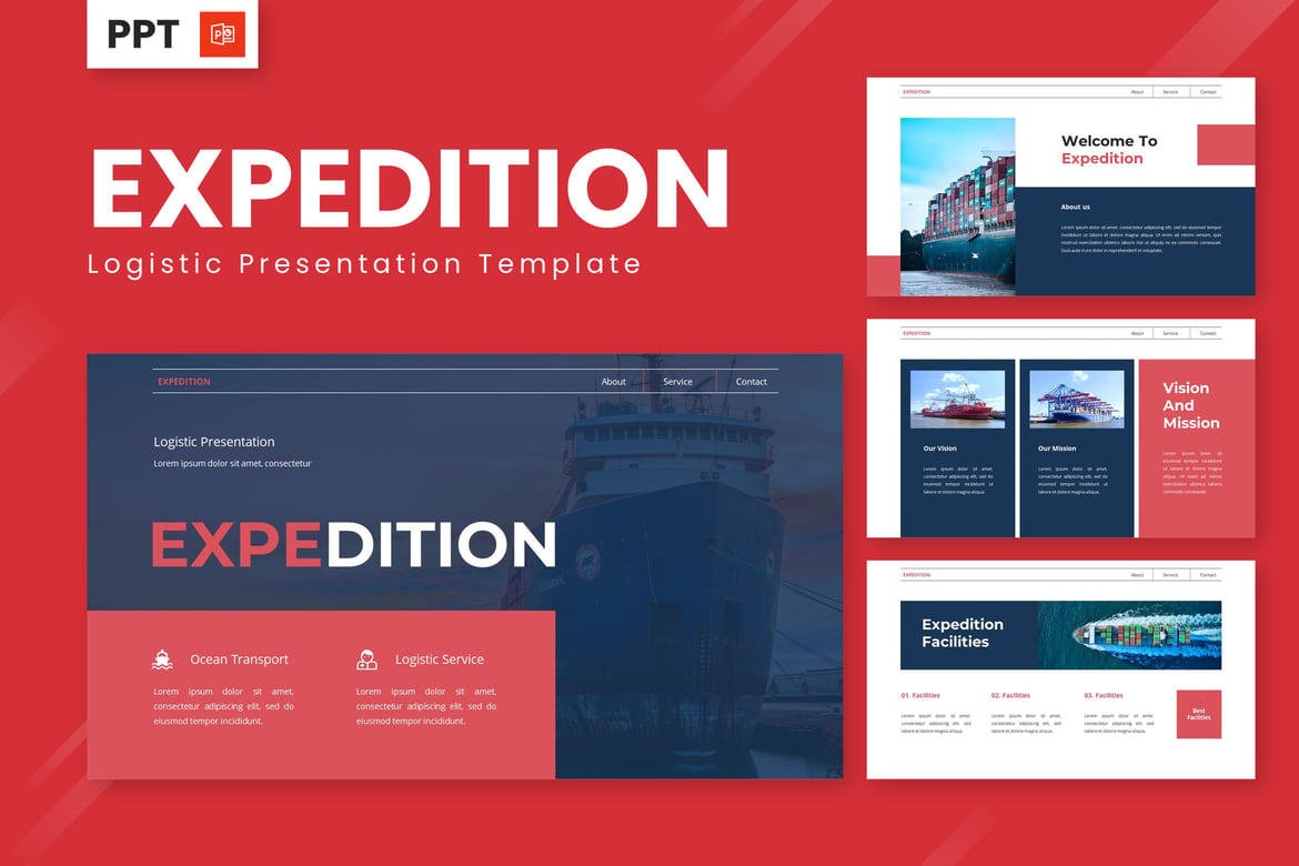 Template PowerPoint Logistik: Expedition yang Modern dan Menarik
