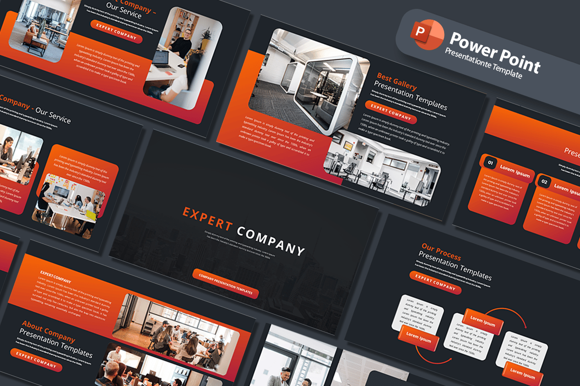 Template Presentasi Profesional - Expert Company PowerPoint