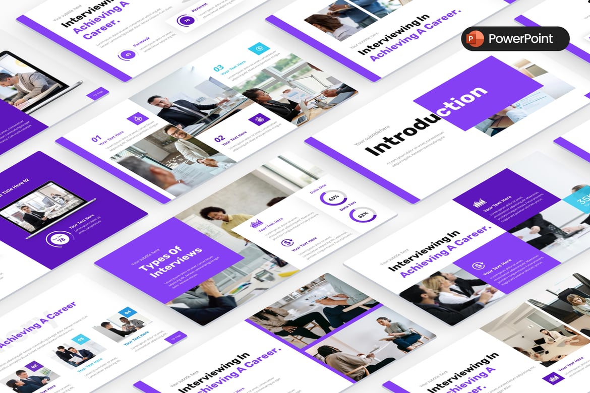 Template PowerPoint Wawancara Ahli yang Modern dan Minimalis