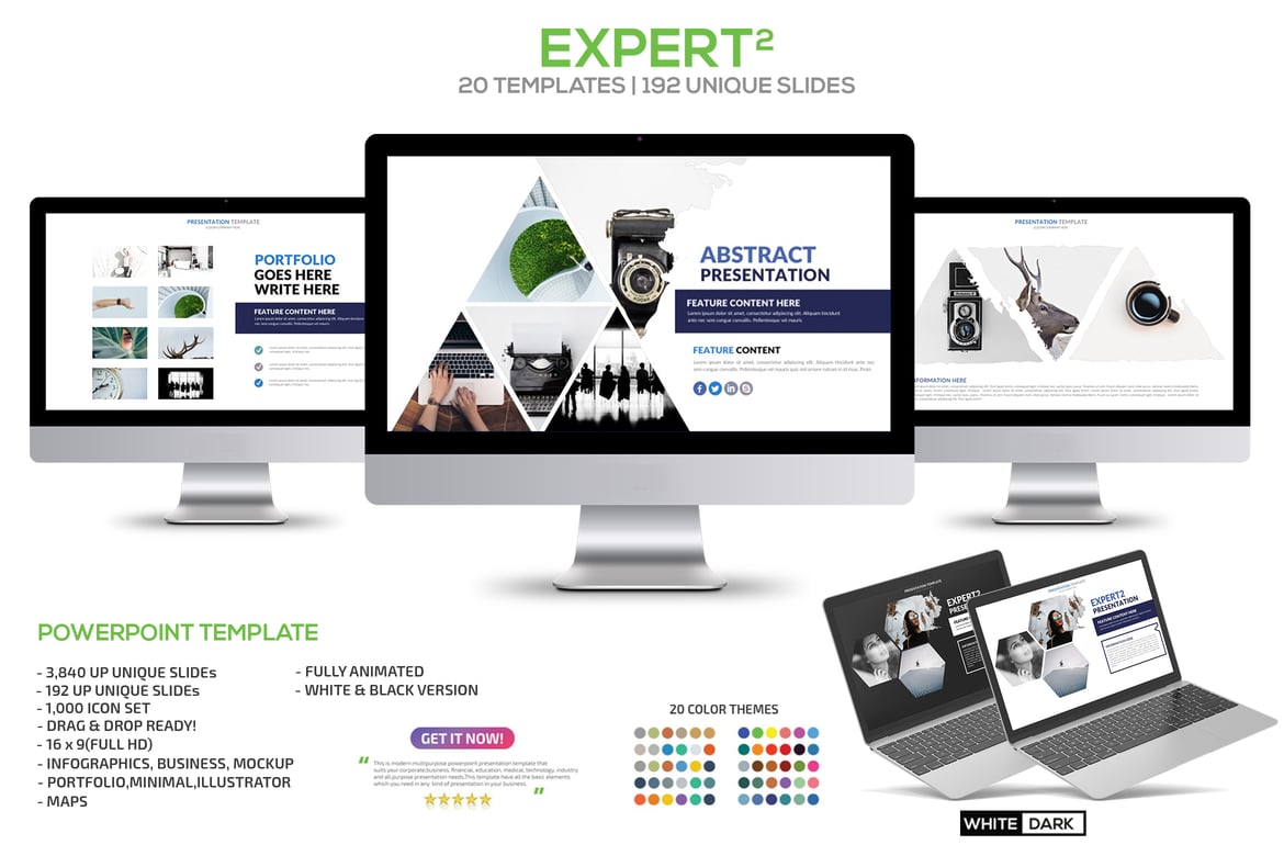 Template Presentasi PowerPoint Expert2 yang Profesional dan Menarik