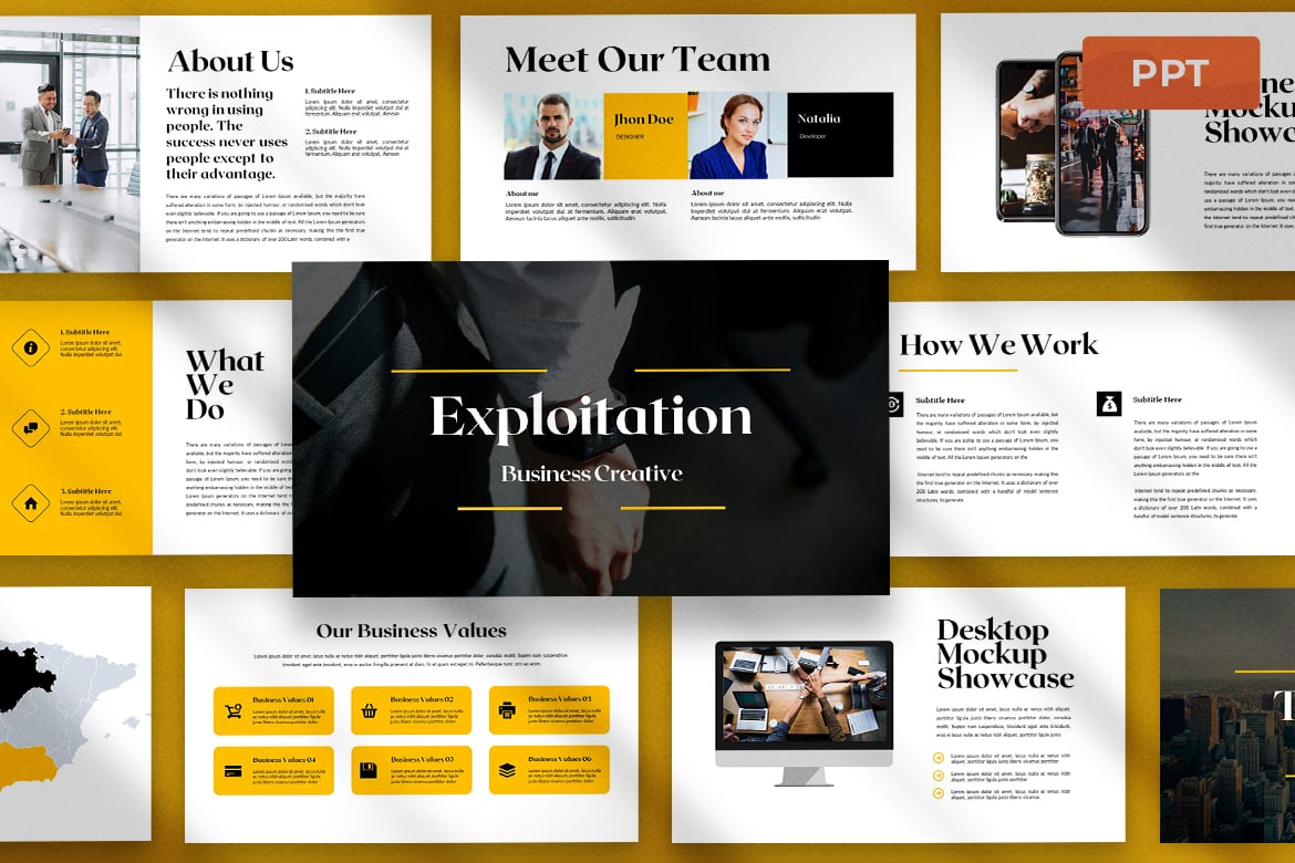 Template Presentasi Powerpoint Eksplorasi yang Modern dan Elegan