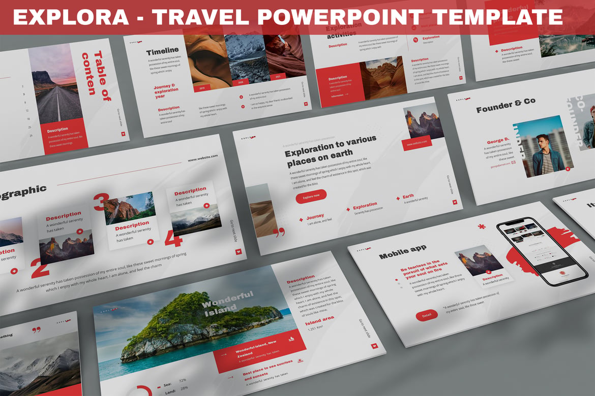 Template Powerpoint Eksplorasi - Ideal untuk Perjalanan dan Petualangan