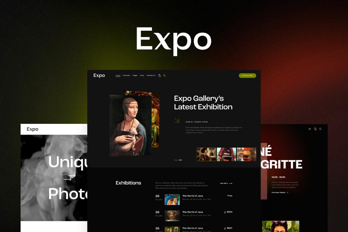 Tema WordPress Expo: Galeri Seni dan Pameran Modern