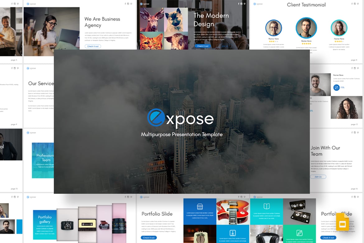 Template Presentasi PowerPoint EXPOSED - Minimalis dan Kreatif