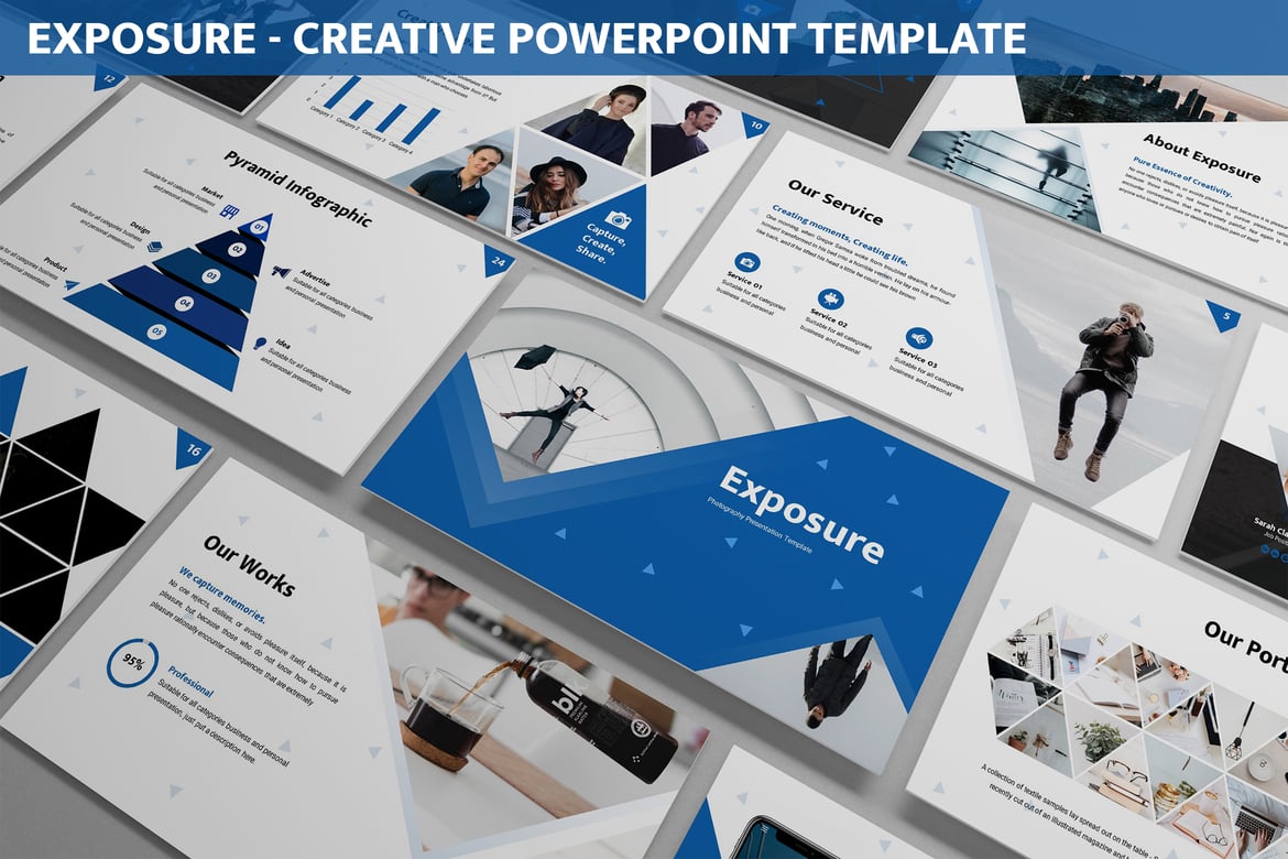Exposure - Template Powerpoint Kreatif yang Modern dan Abstrak