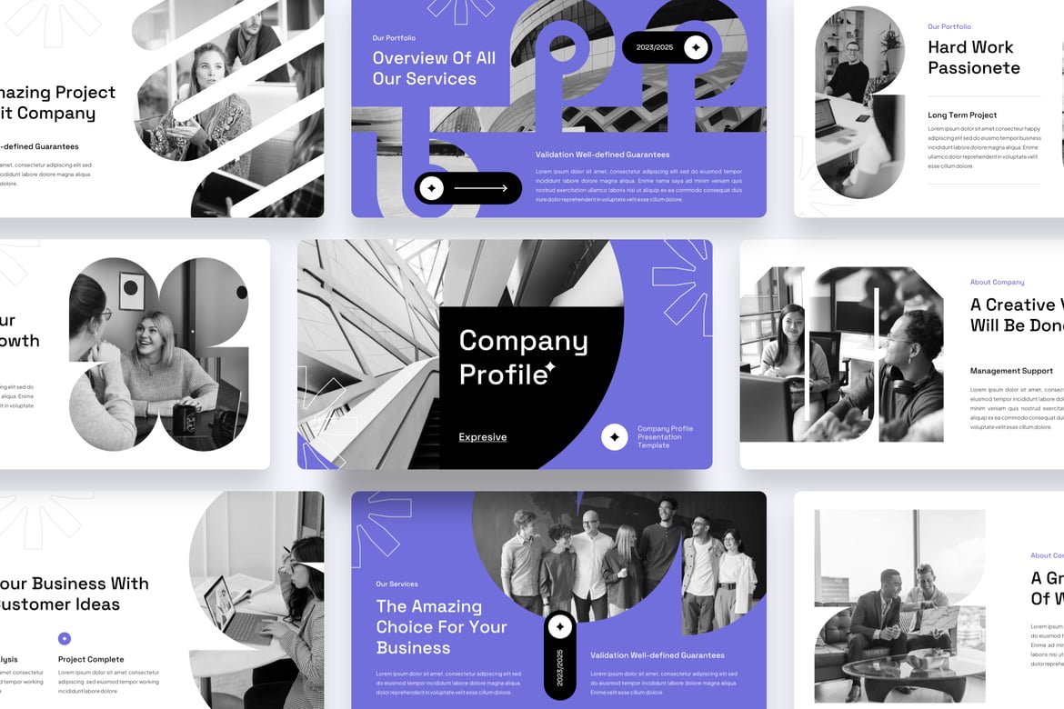 Template PowerPoint Profil Perusahaan Kreatif - Expresive