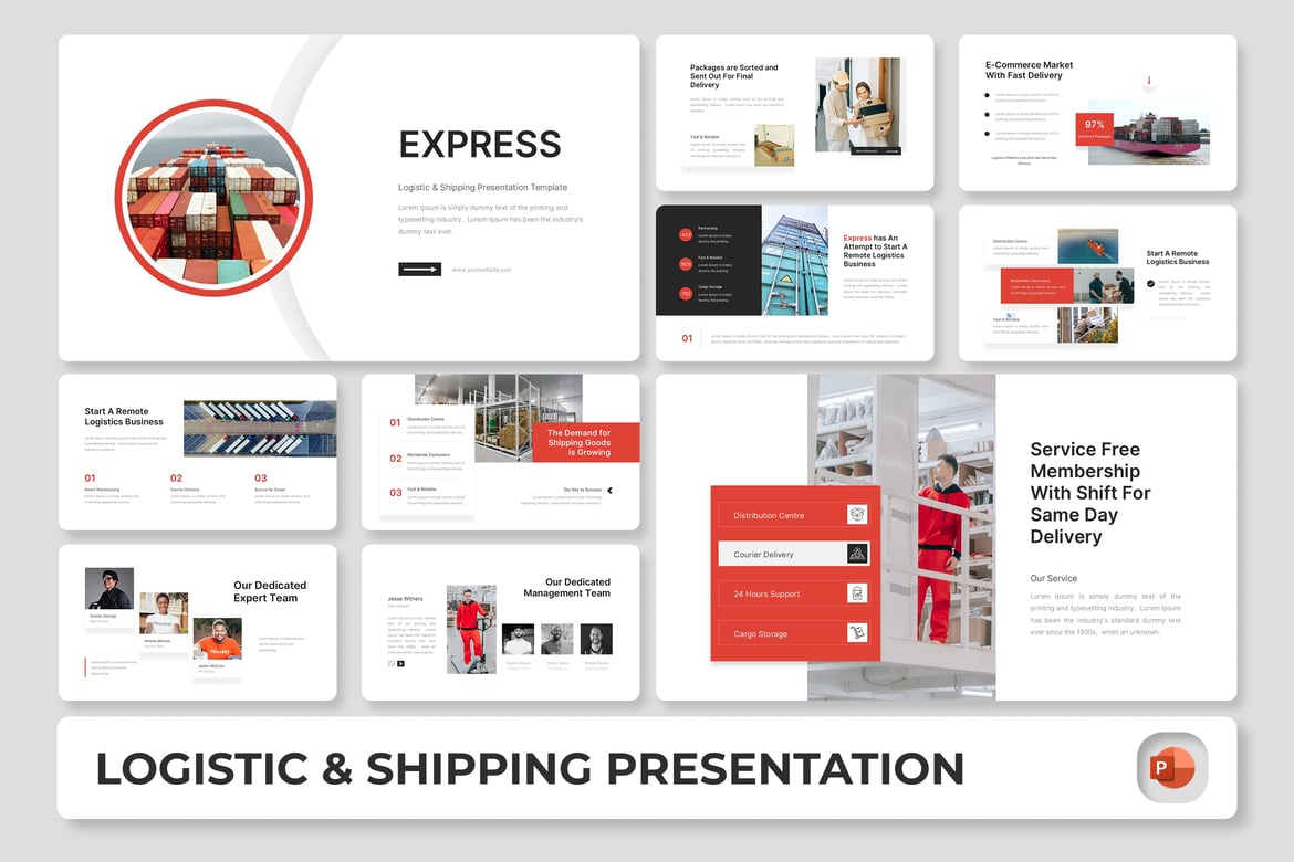 Template Presentasi PowerPoint Logistic & Shipping yang Efektif