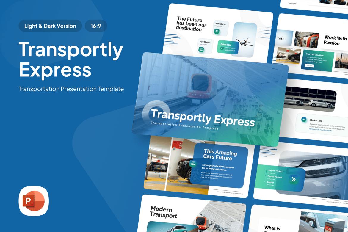 Template Presentasi Transportly - PowerPoint yang Memukau