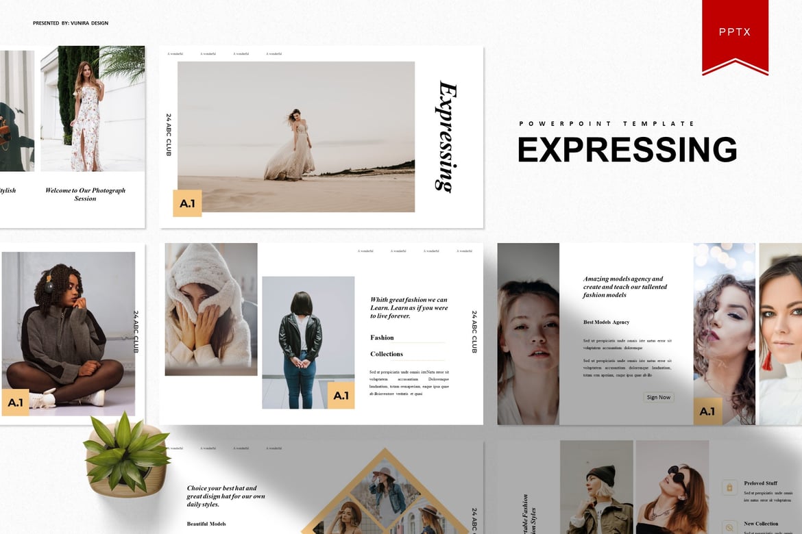 Template Presentasi PowerPoint Expressing yang Menarik dan Profesional