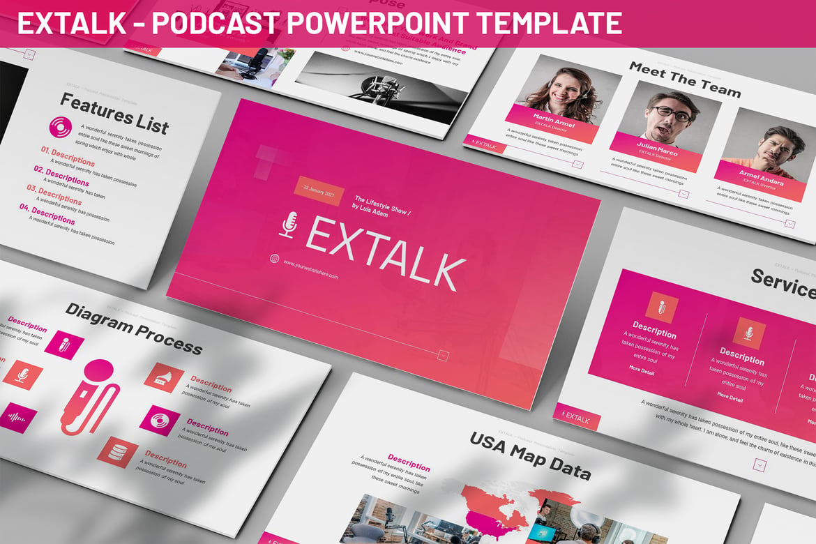 Template PowerPoint Extalk - Ciptakan Presentasi Menarik untuk Podcast dan Kreativitas Anda