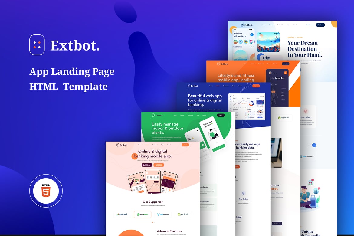 Extbot - Template Website Landing App Bootstrap 5 yang Menarik