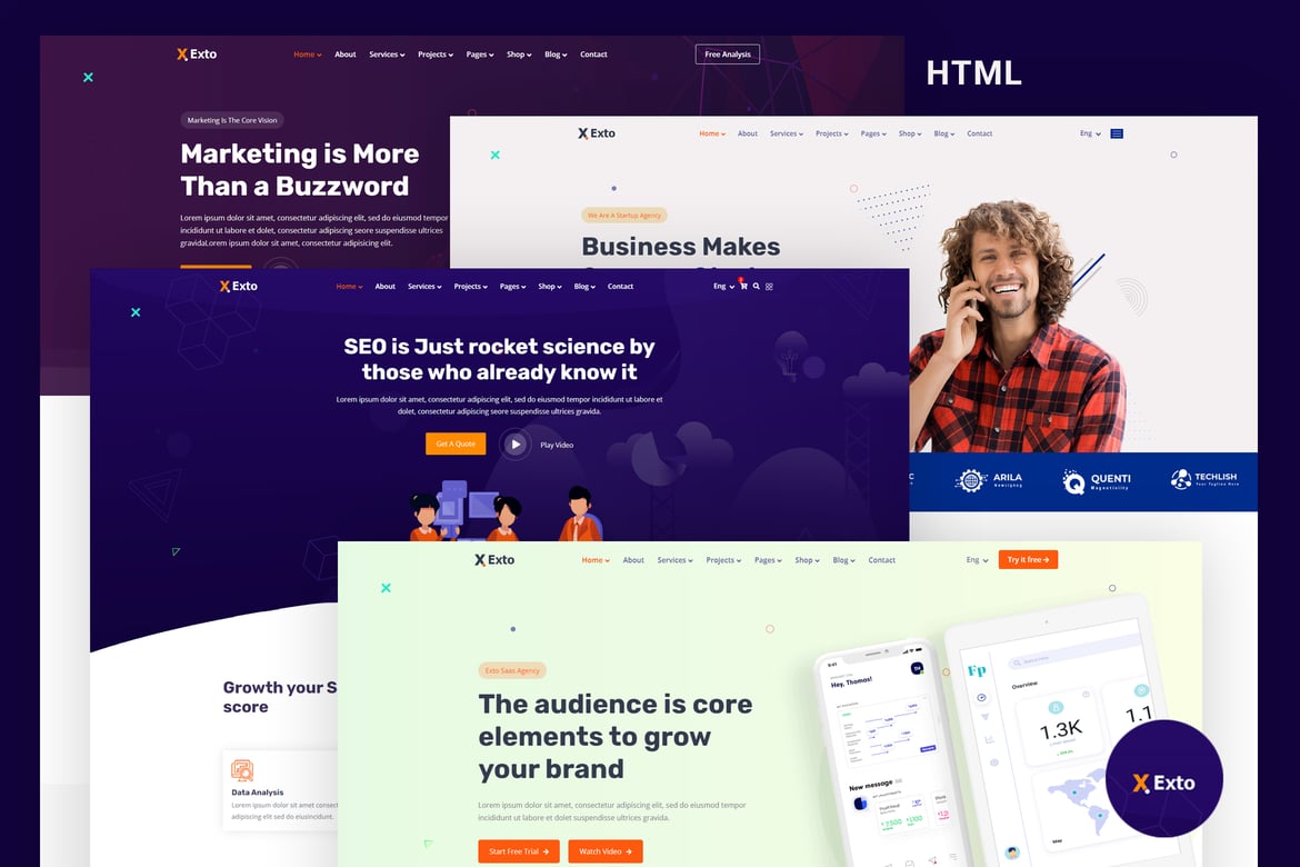 Exto - Template Website HTML untuk Agensi SEO & Pemasaran yang Modern