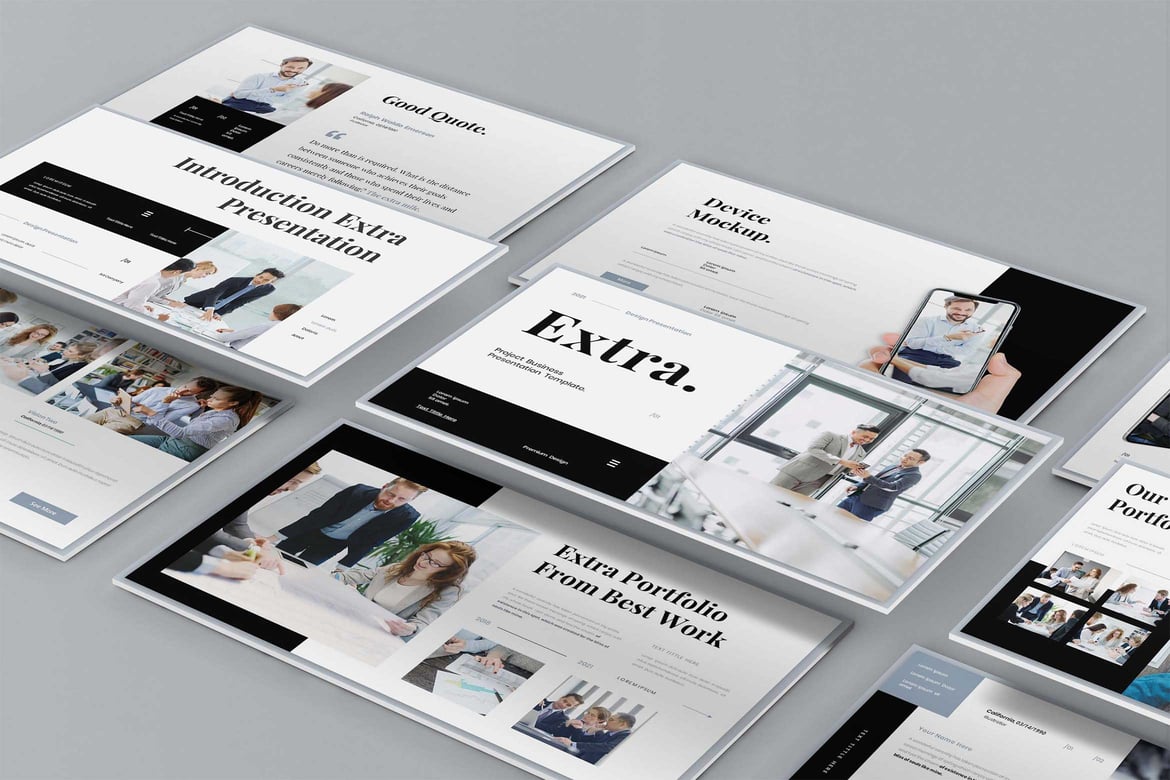 Template PowerPoint Presentasi Bisnis Extra yang Menarik