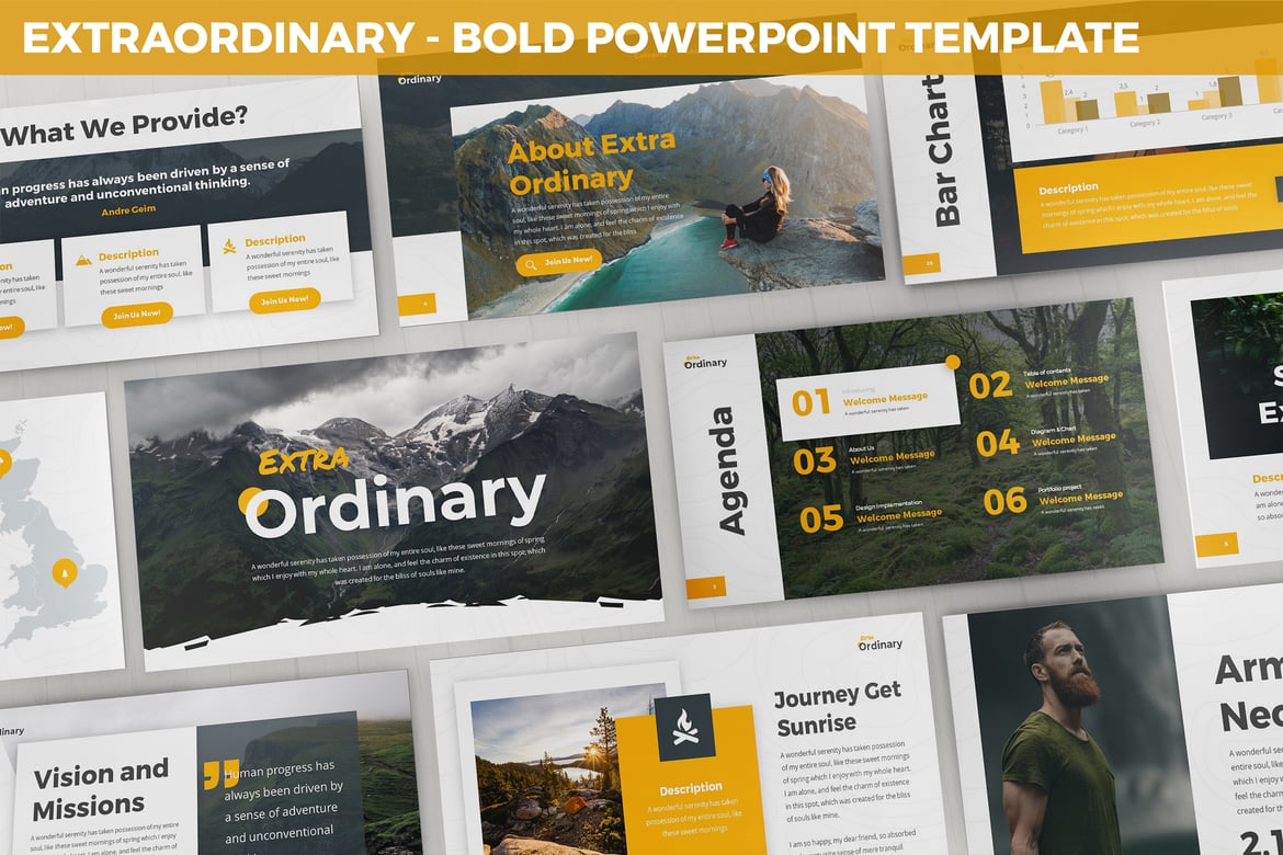 Template Powerpoint Luar Biasa - Desain Bold untuk Presentasi Anda