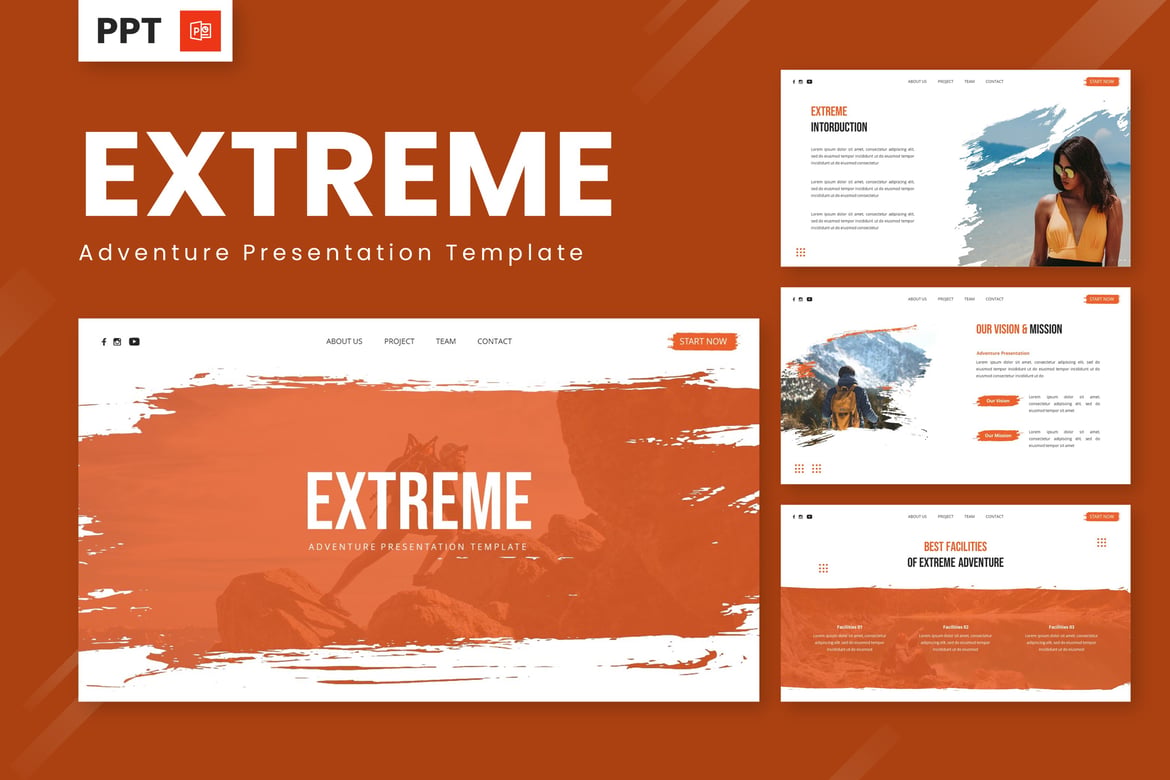 Template Presentasi Powerpoint Petualangan Ekstrem