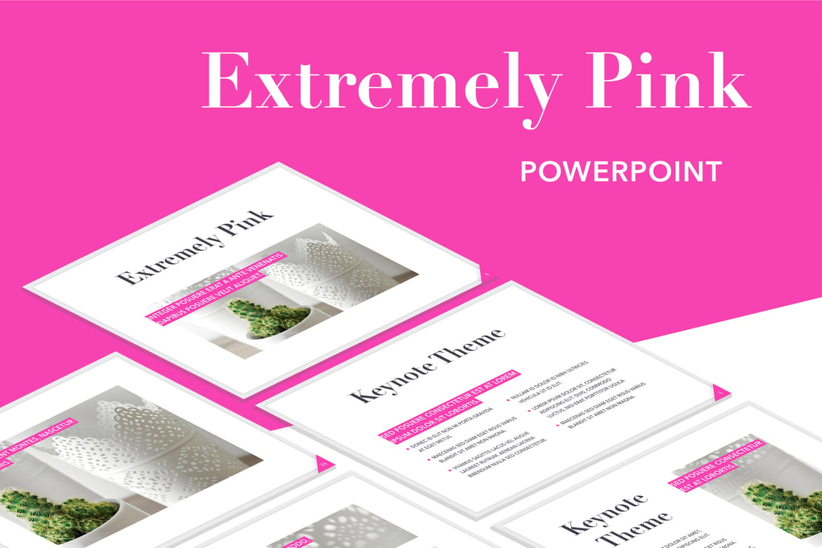 Template PowerPoint Super Pink yang Menawan