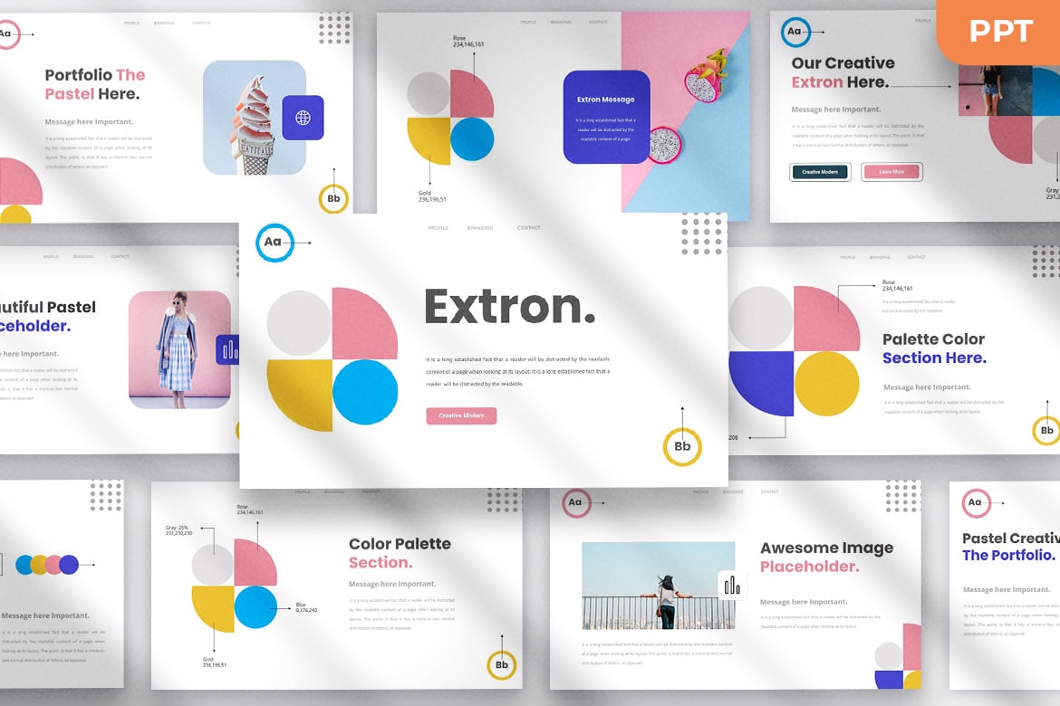 Template Presentasi PowerPoint Extron yang Modern dan Elegan