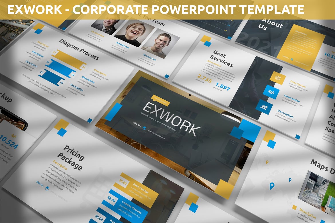 Exwork - Template Powerpoint Korporat yang Menarik
