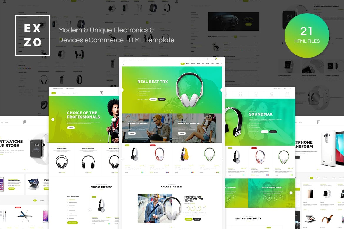 Exzo - Template Website eCommerce Elektronik Modern