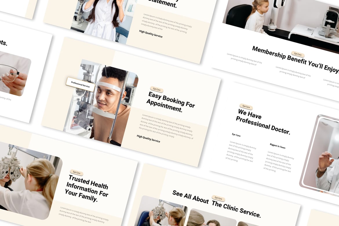 Template Presentasi PowerPoint Perawatan Mata yang Menarik
