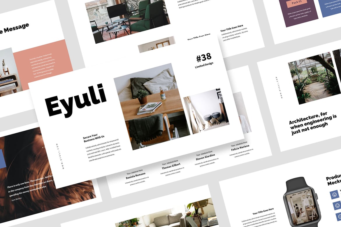 Template Presentasi Arsitektur Eyuli yang Modern dan Profesional