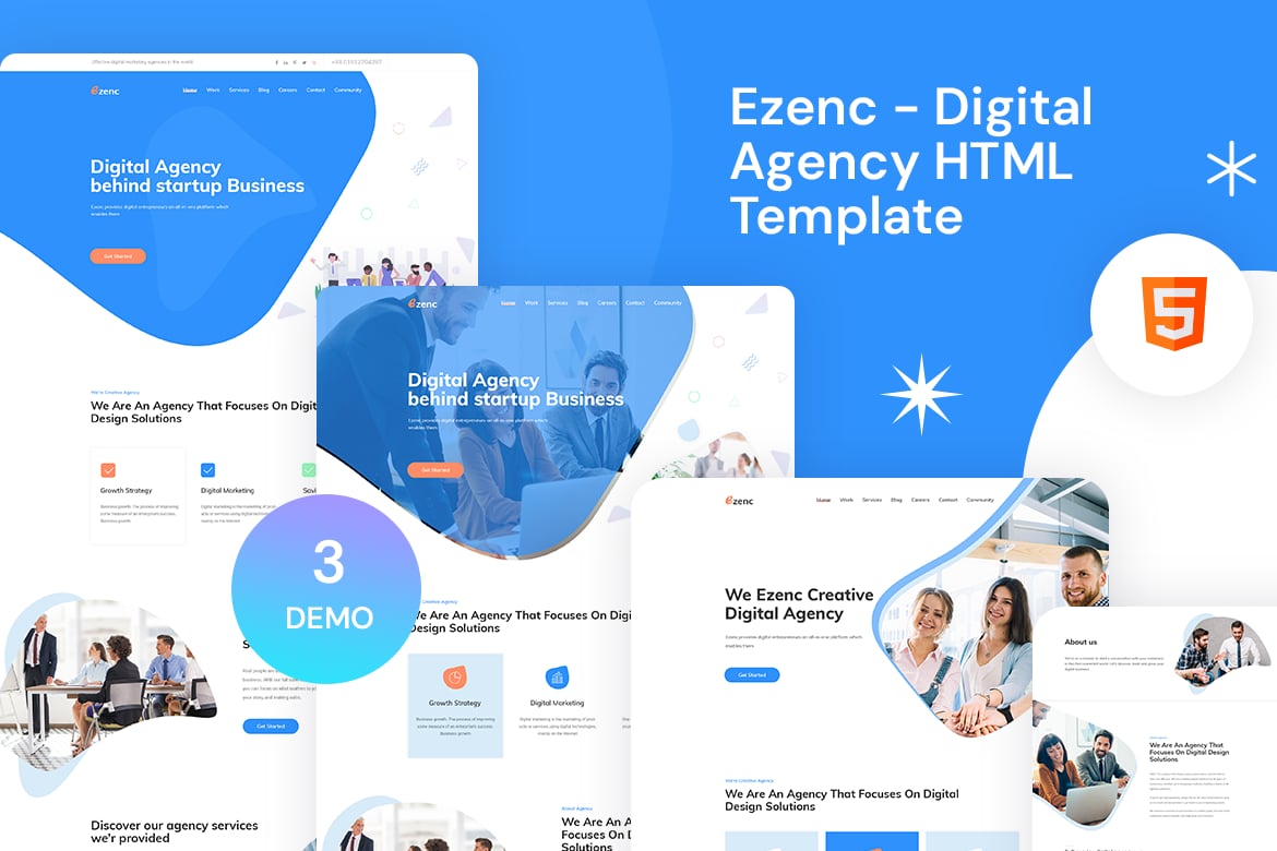 Ezenc - Template Website HTML untuk Agensi Digital yang Menarik dan Responsif