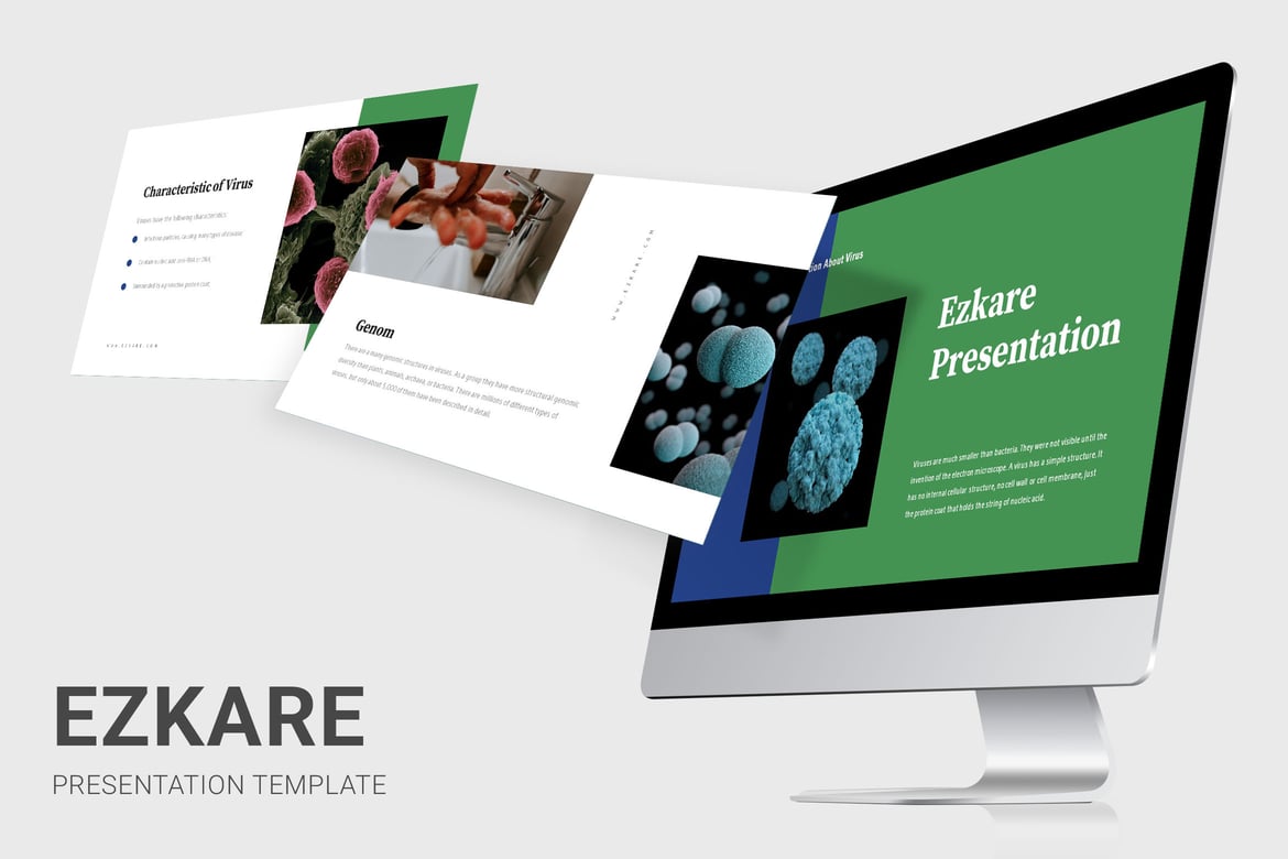 Ezkare - Template PowerPoint Pembelajaran Virus yang Menarik