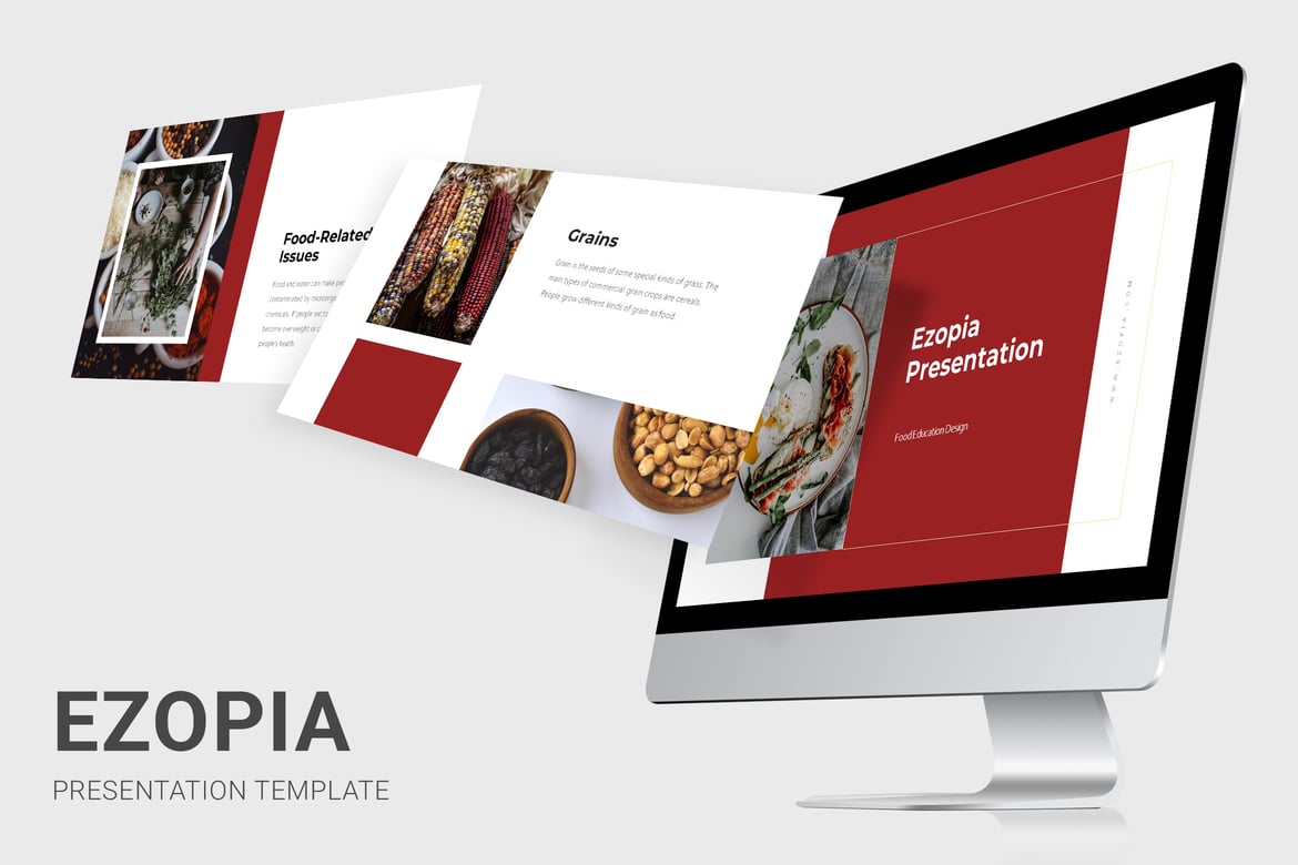 Template PowerPoint Ezopia - Edukasi Tentang Kekuatan Makanan