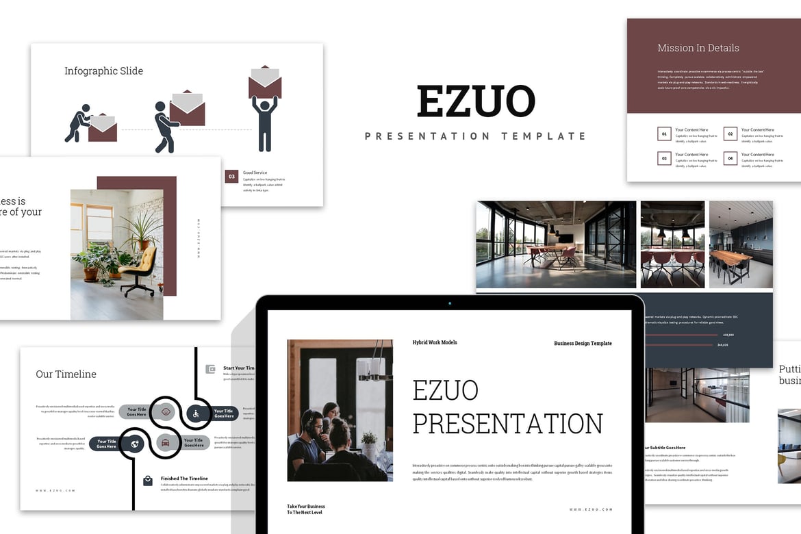 Ezuo: Template PowerPoint Co-Working yang Menarik dan Efisien