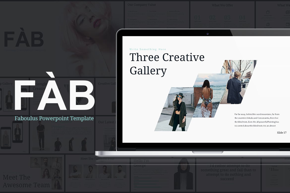 Template Presentasi PowerPoint FAB - Desain Minimalis yang Menarik