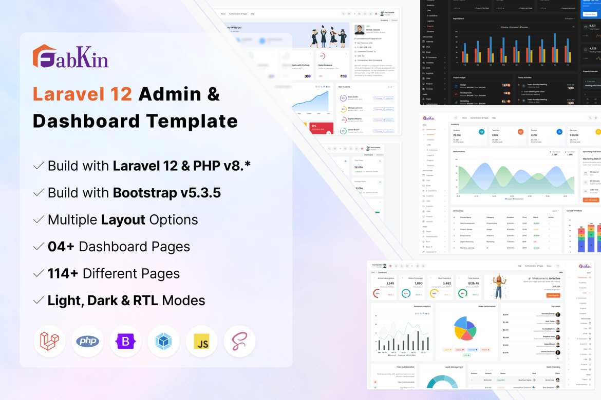 Fabkin - Template Website Admin & Dashboard Modern