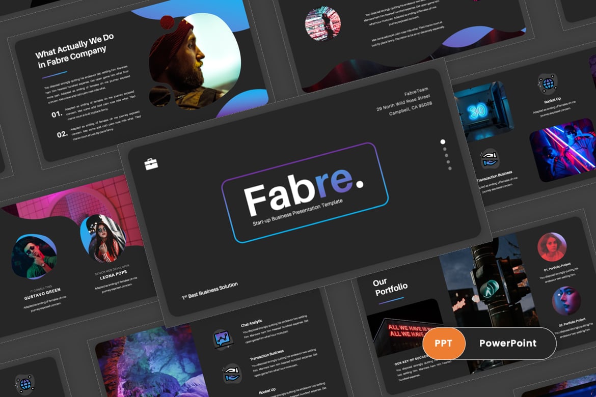 Fabre - Template PowerPoint Kreatif untuk Presentasi Menarik