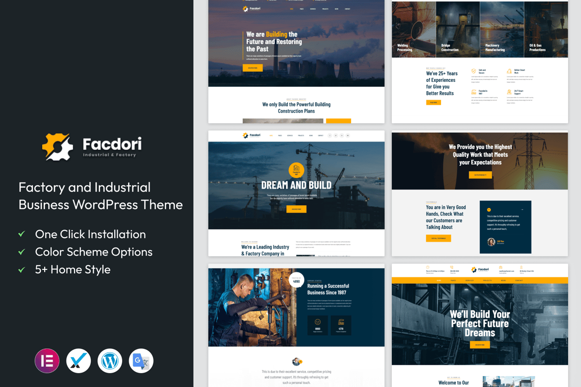 Facdori - Tema WordPress Terbaik untuk Industri dan Pabrik
