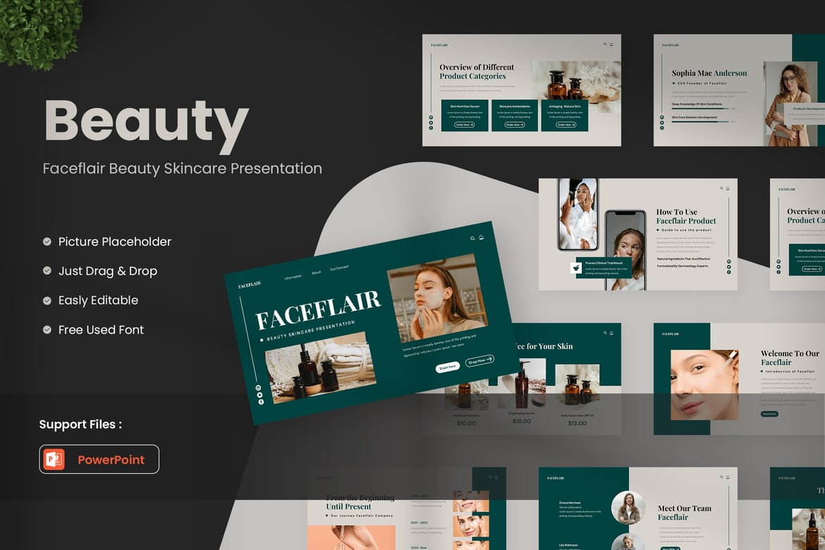 Template Presentasi Skincare Faceflair yang Menawan